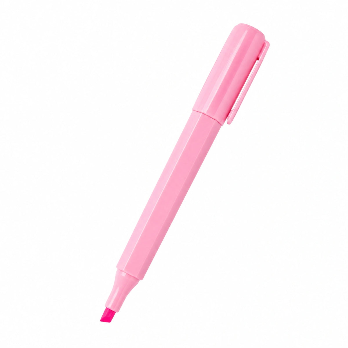 Marcador Resaltador Rosa con Punta Biselada
