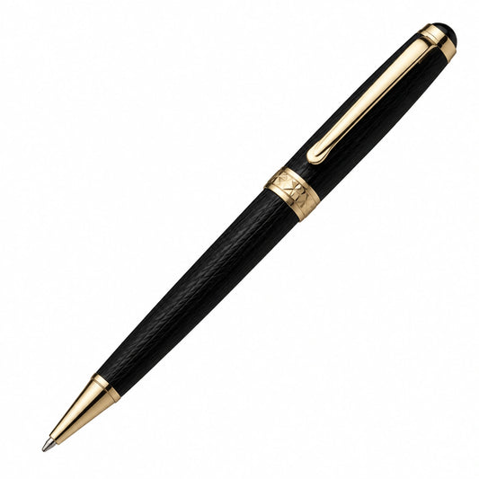 Bolígrafo de Lujo Negro y Dorado con Diseño Elegante