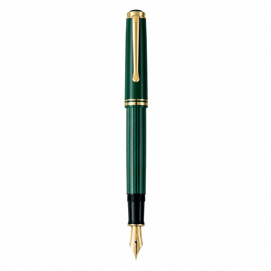 Pluma Estilográfica de Lujo Verde y Dorado