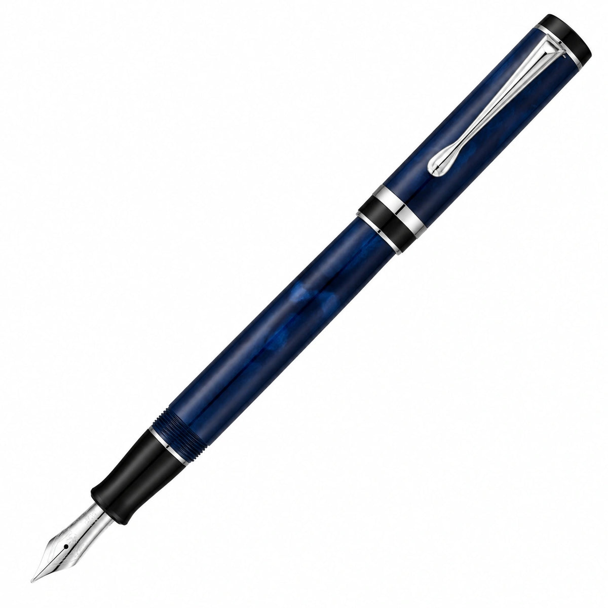 Pluma estilográfica azul con punta fina