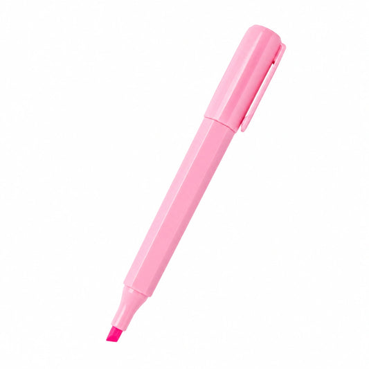 Marcador Resaltador Rosa con Punta Biselada